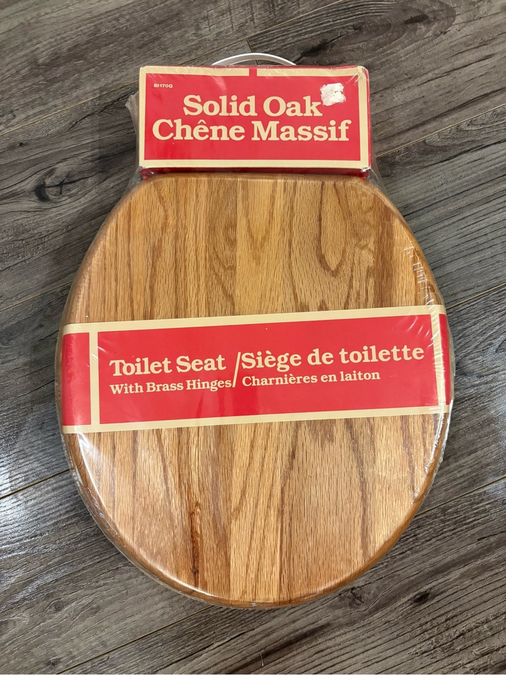 New Solid Oak Toilet seat & lid brass hinges Elongated toilet seat
